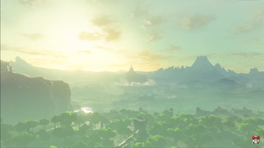 La légende de Zelda Breath of the Wild suite montrant Hyrule.