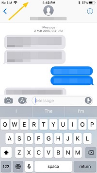 Faire défiler rapidement vers le haut d'un message