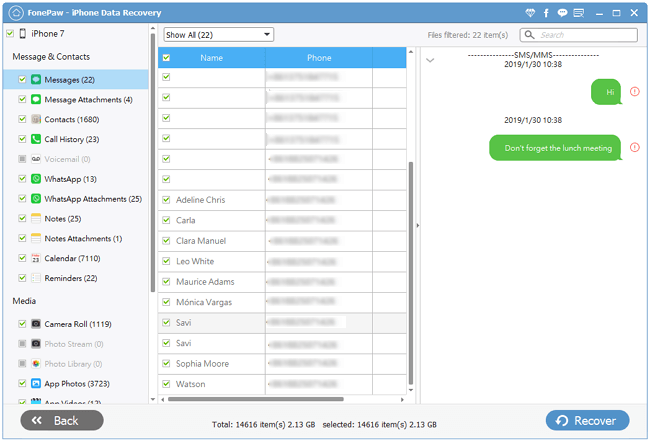 iMessages de la sauvegarde iTunes