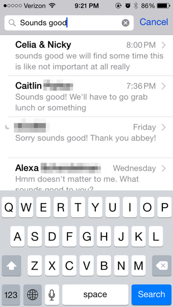 Appuyez sur l'application de messagerie sur iPhone