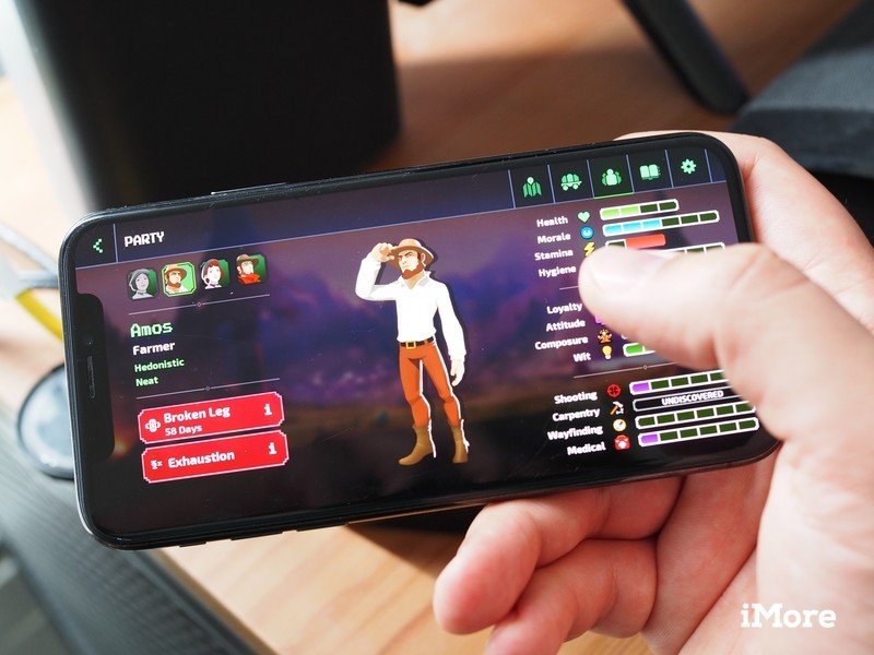 L'écran des personnages de l'Oregon Trail