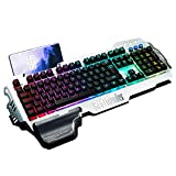 Clavier de jeu RedThunder K900, clavier semi-mécanique rétroéclairé RVB avec repose-poignet, clavier ergonomique hybride filaire USB résistant à l'eau, Teclado Gamer pour ordinateur de bureau PC Mac PS4